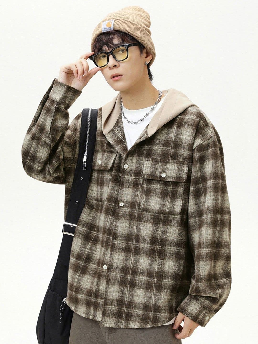 Mast & Harbour Checked Hooded Tailored Jacket - view 1
