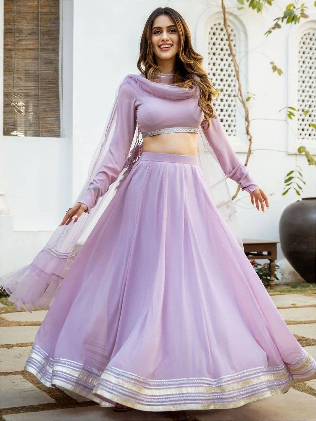 NEEL ART Semi-Stitched Lehenga & Unstitched Blouse With Dupatta - view 1