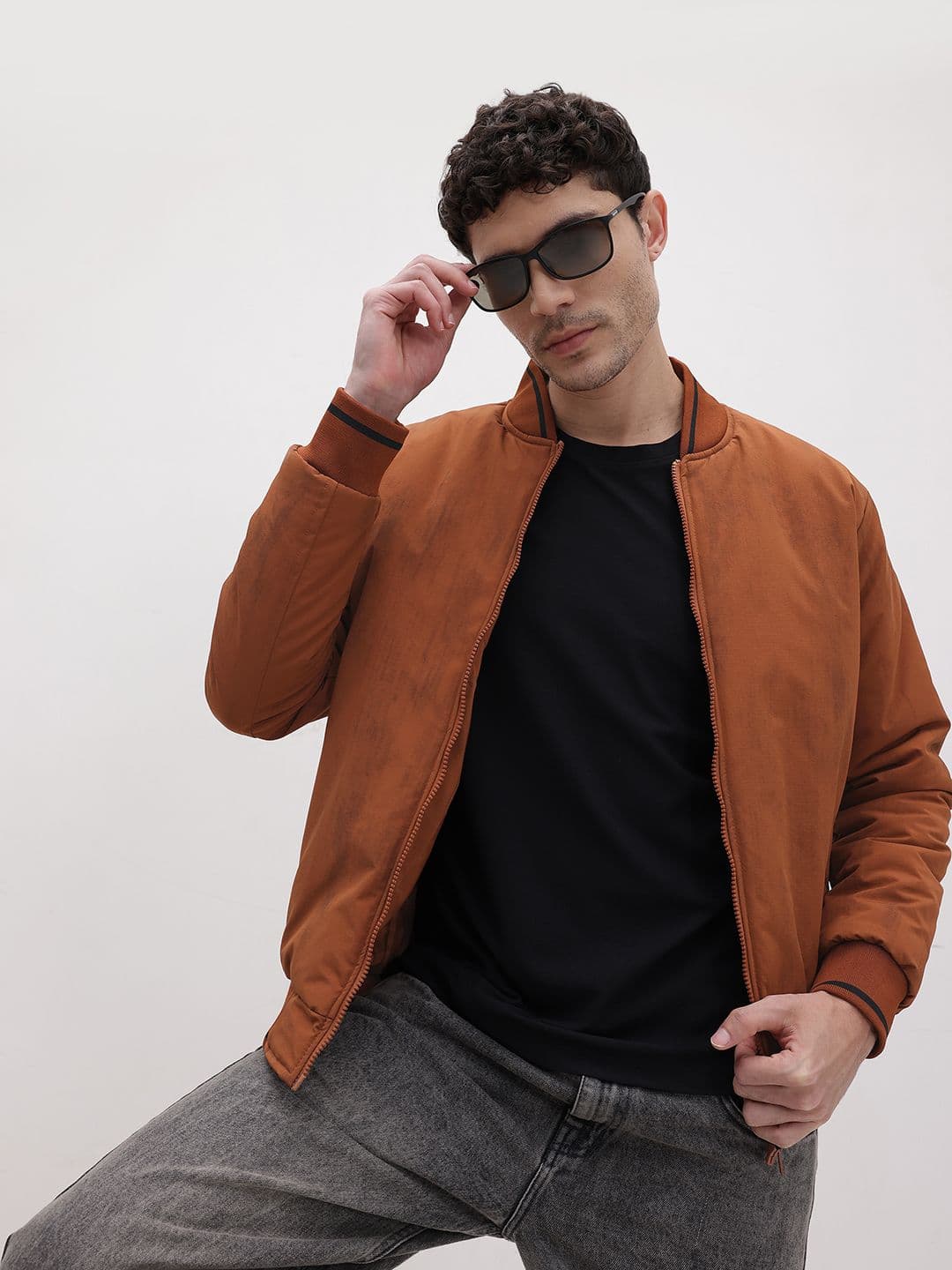 The Roadster Life Co. Stand Collar Bomber Jacket - view 1