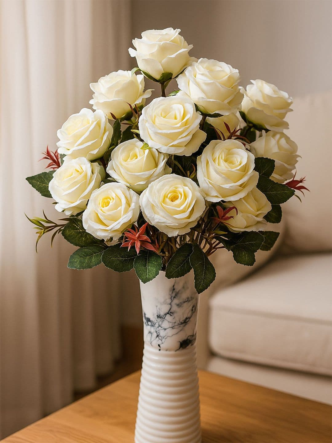 ARTSY Unisex White & Green Artificial Flowers & Plants - view 1