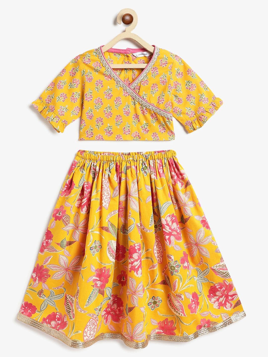Campana Girls Printed Ready to Wear Cotton Lehenga & Choli - view 1