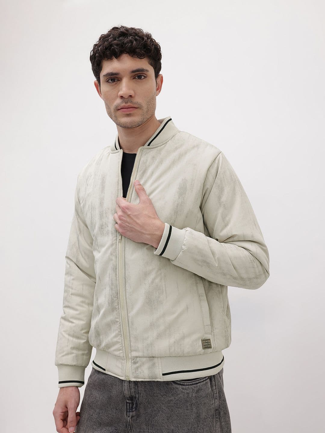 The Roadster Life Co. Melange Effect Bomber Jacket - view 1