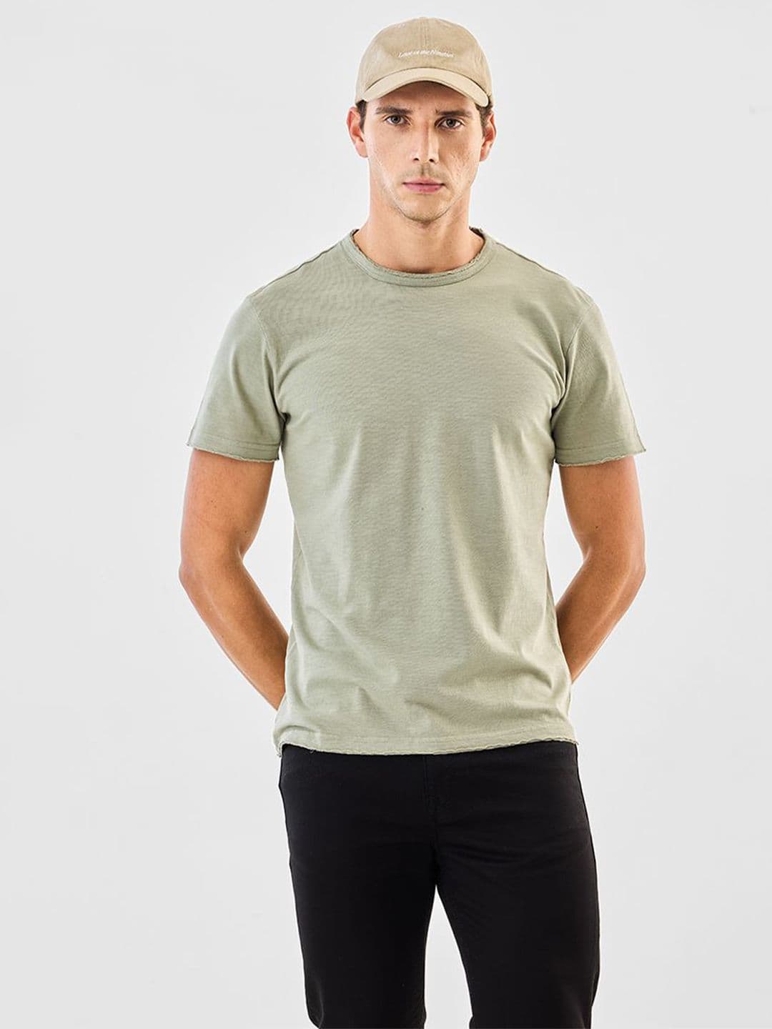 Snitch Men Solid Round Neck Pure Cotton T-shirt - view 1