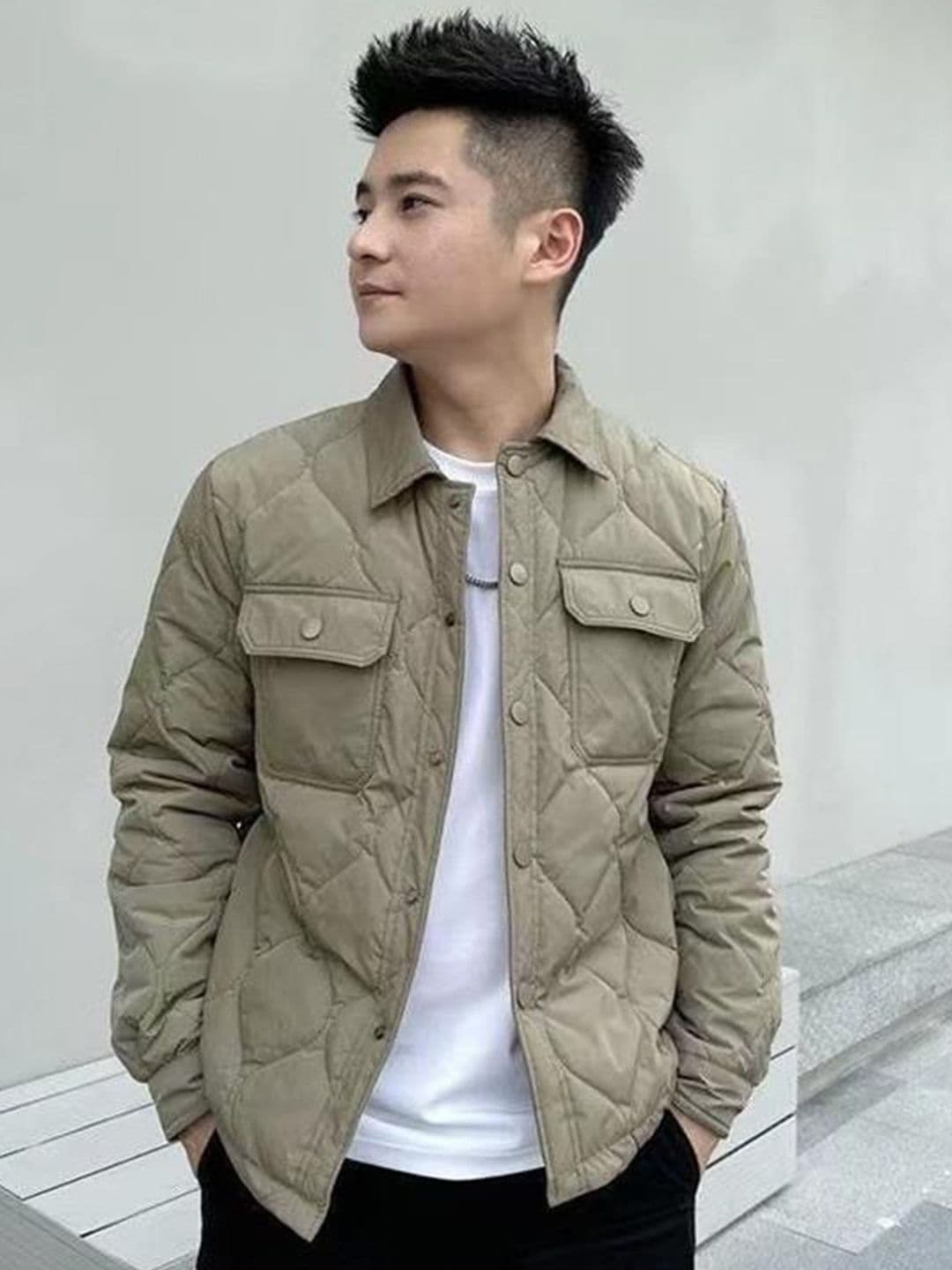 Mast & Harbour Spread Collar Padded Jacket - view 1