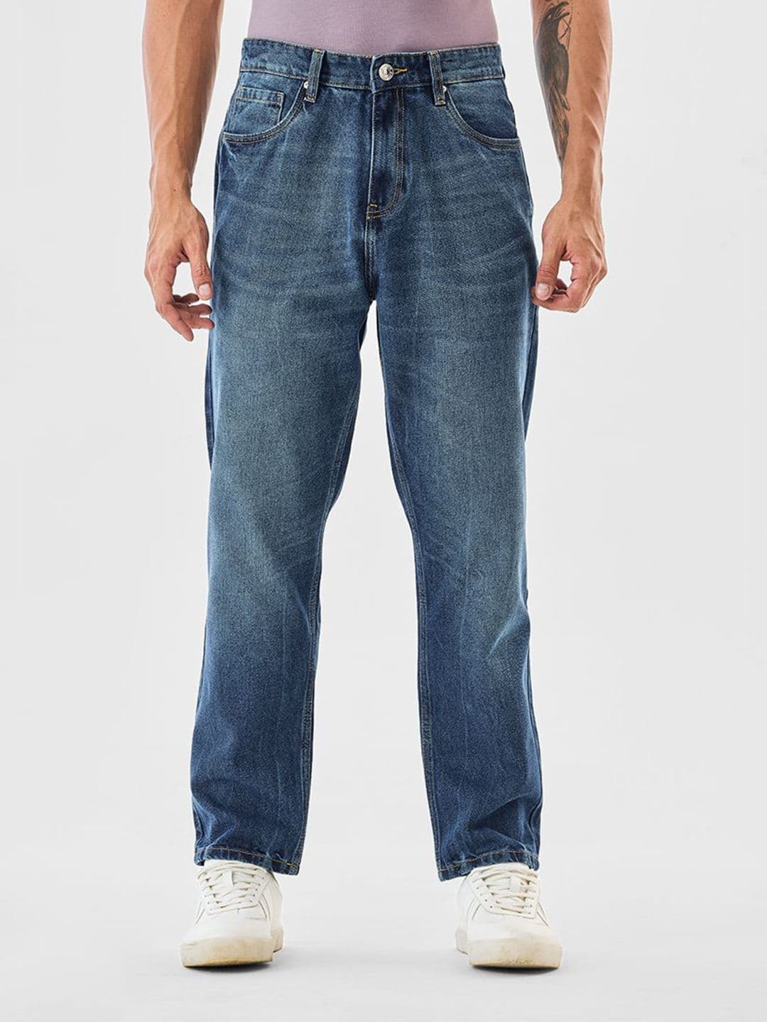 Snitch Men Blue Mid-Rise Baggy Jeans - view 1
