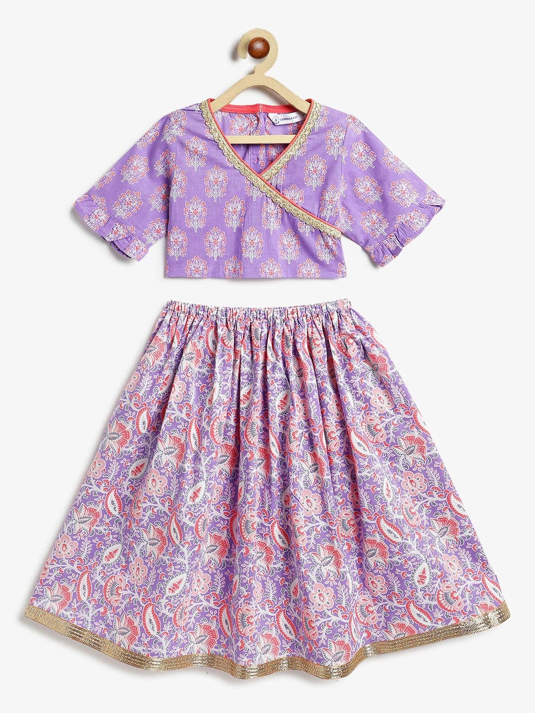 Campana Girls Printed Ready to Wear Cotton Lehenga & Choli - view 1