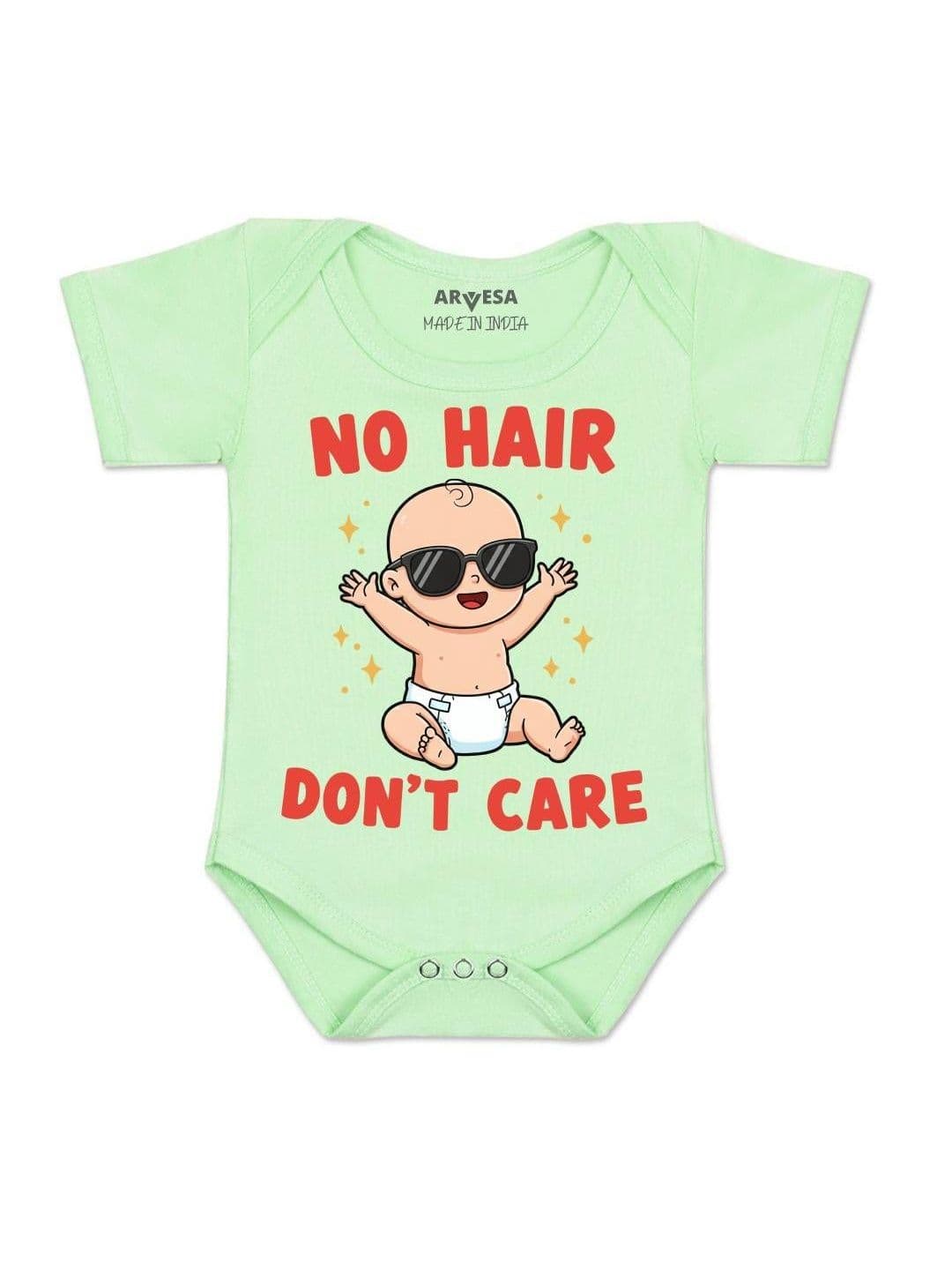 Arvesa Kids No Hair Dont Care Printed Envelope Neck Romper - view 1