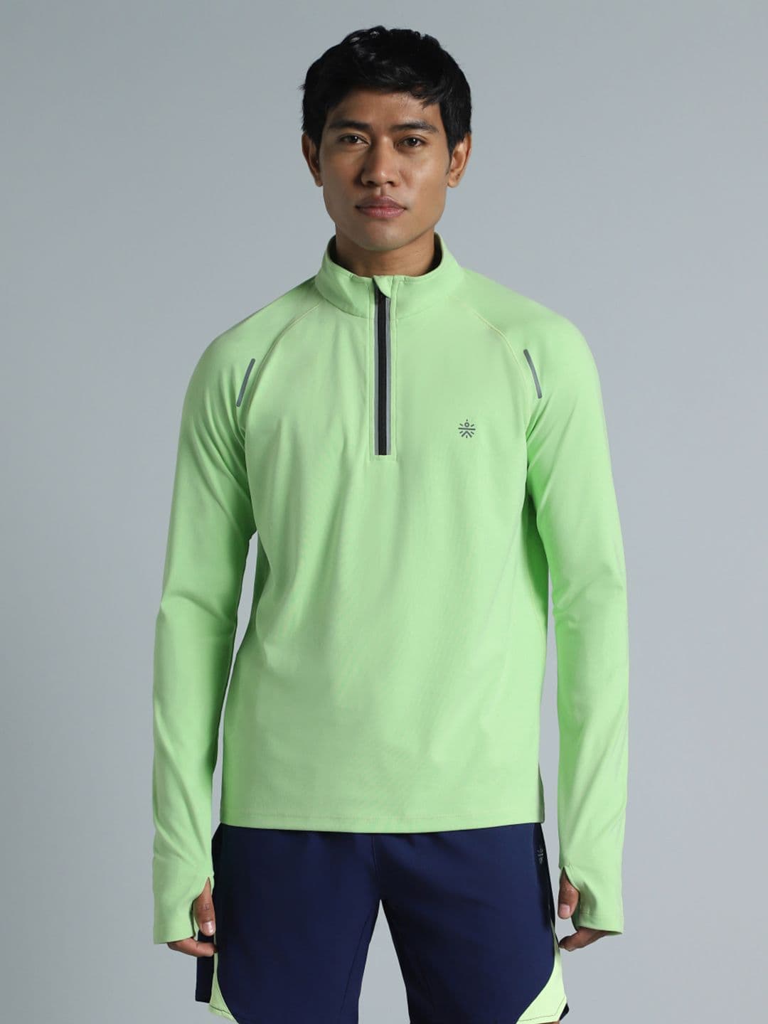 CULT Men Neon Green Night Runner Half Placket Jacket - view 1