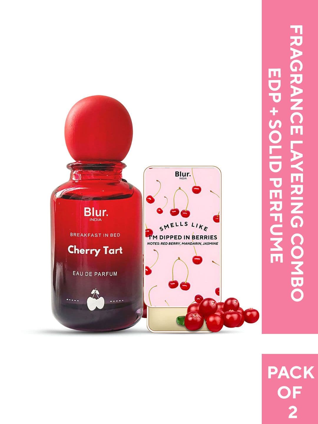 BLUR INDIA Set Of 2 Breakfast In Bed Cherry Tart & Smells Like I'm Dipped In Berries EDP - view 1