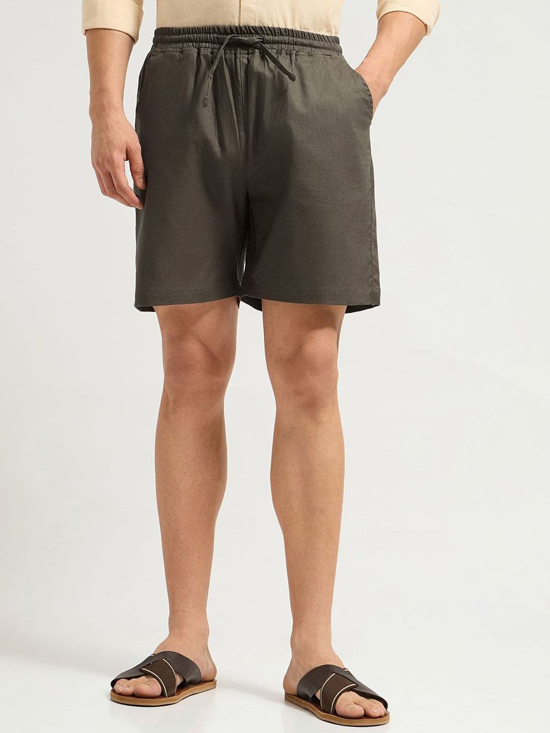 MISCHIEF MONKEY Men Pure Cotton Relaxed Fit Mid-Rise Outdoor Shorts - view 1