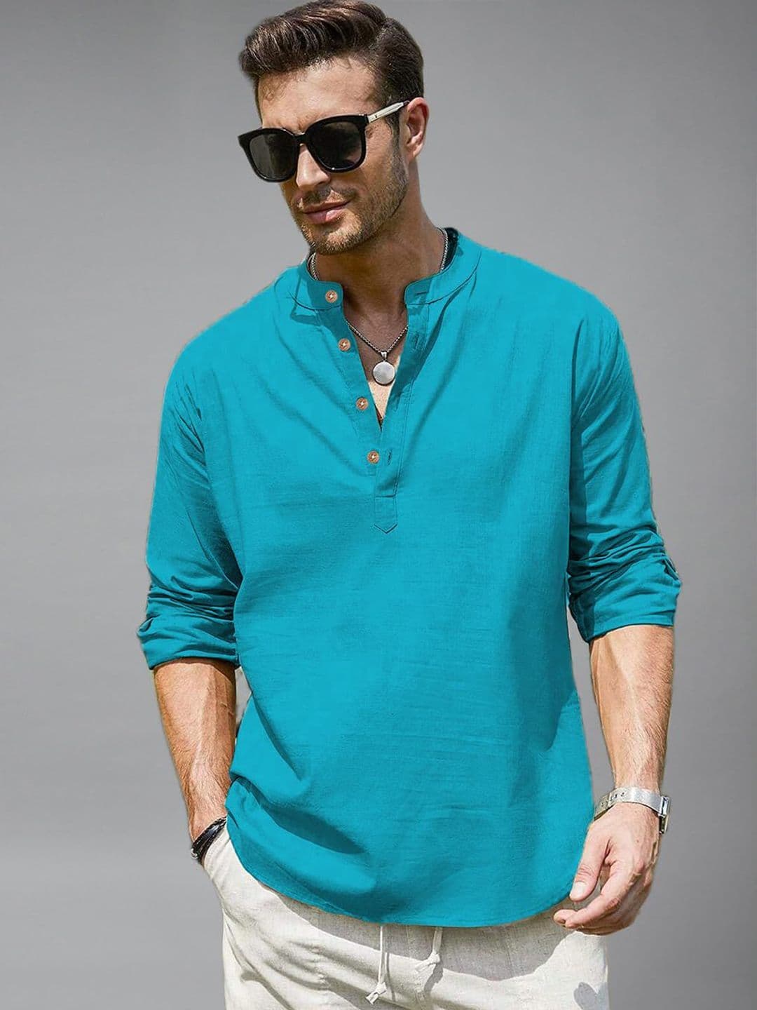 Vida Loca Men Solid Festive Cotton Straight Kurta - view 1