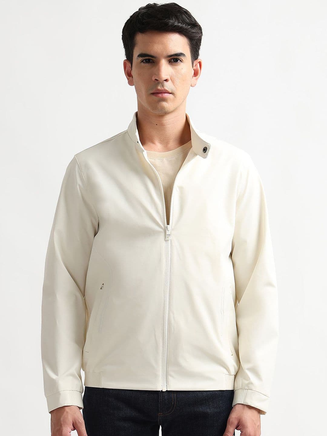 Arrow Sport Men Mandarin Collar Solid Bomber Jacket - view 1