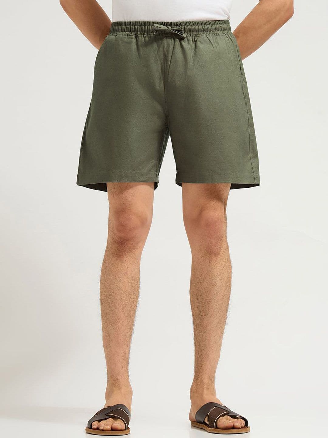 MISCHIEF MONKEY Men Relaxed Fit Linen Shorts - view 1