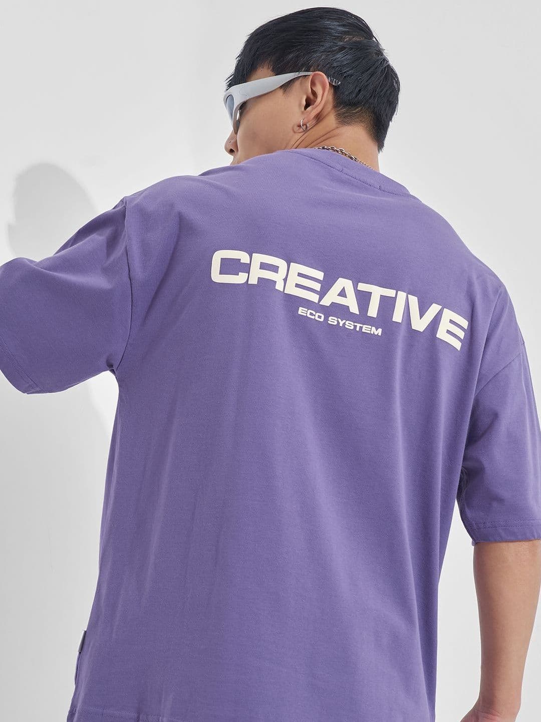 HIGHLANDER Men Typography Printed Round Neck Cotton Oversized T-shirt - view 1