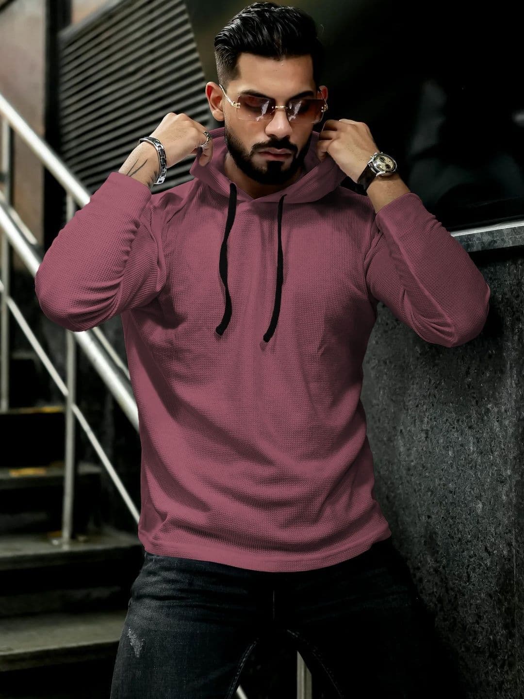 HOODLER Hood Long Sleeves Regular Fit Pure Cotton T-shirt - view 1