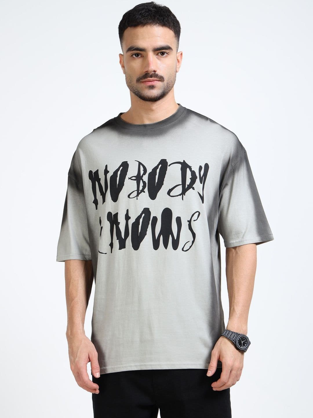 Kook N Keech Oversized Typography Printed Drop-Shoulder Sleeves Pure Cotton T-Shirt - view 1