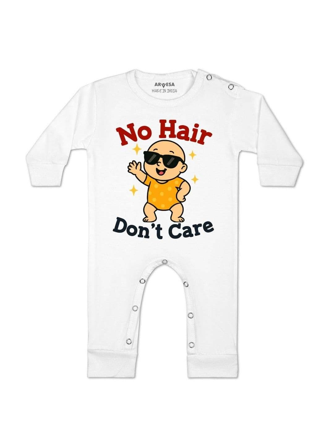 Arvesa No Hair Dont Care Printed Baby Rompers - view 1