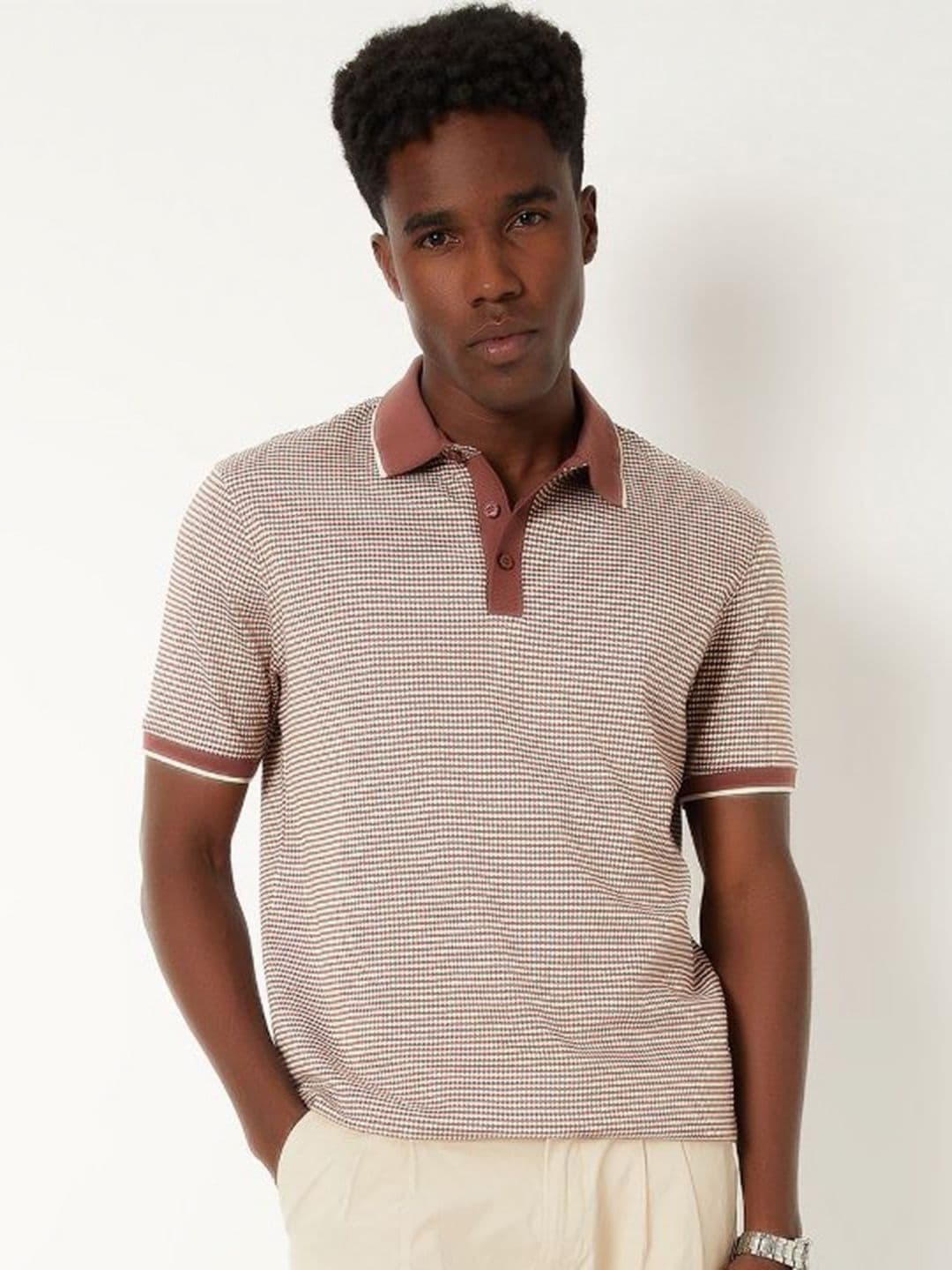 max Men Checked Polo Collar Cotton T-shirt - view 1