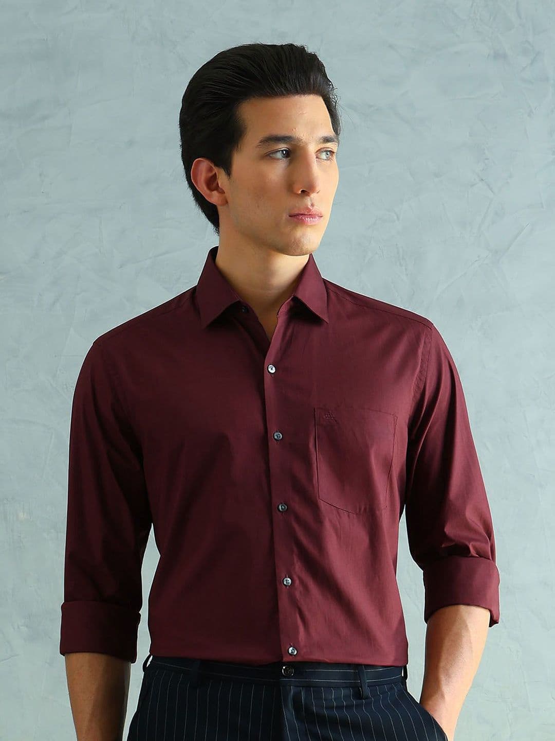 Arrow Smart Slim Fit Spread Collar Cotton Formal Shirt - view 1
