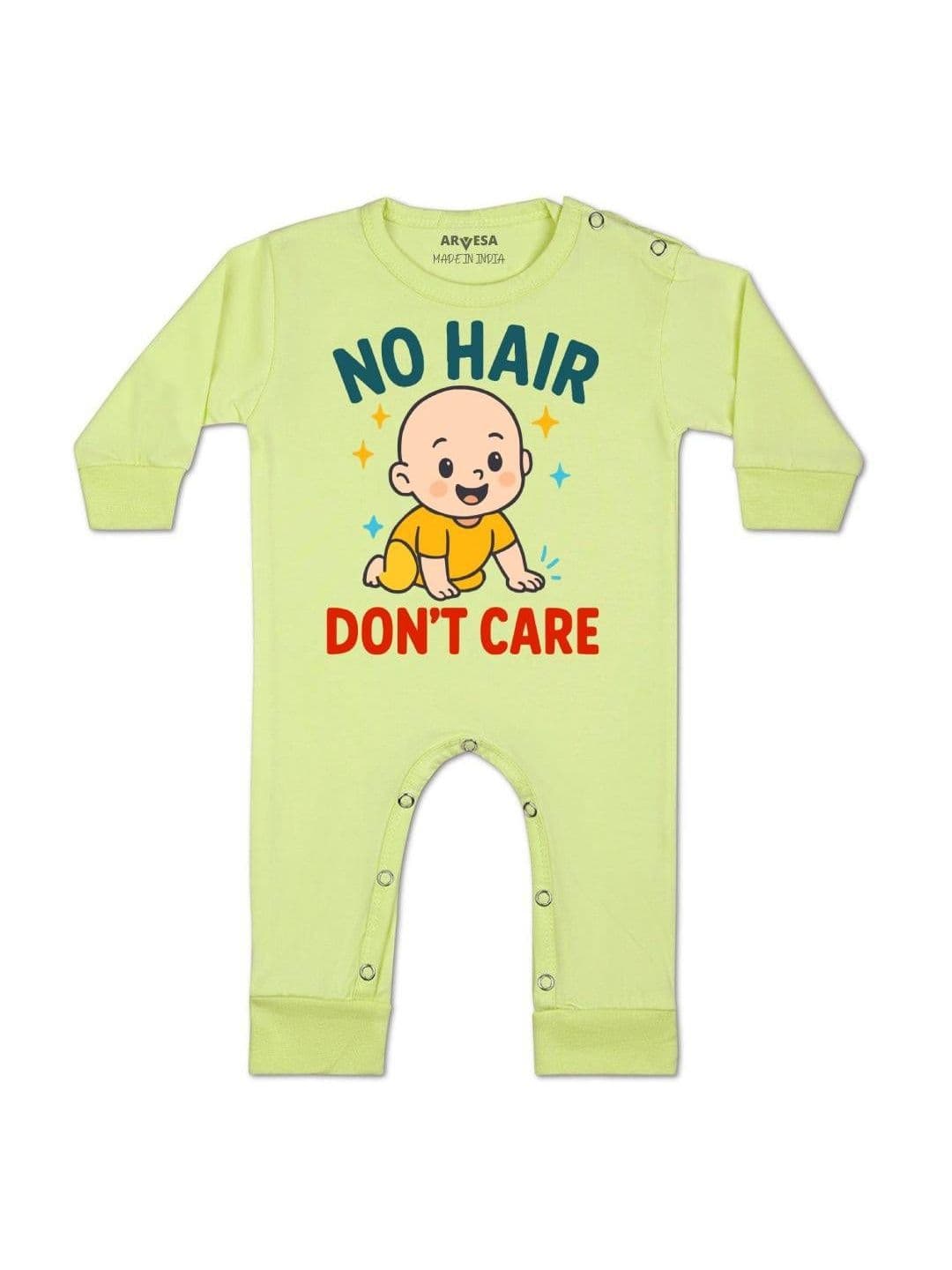 Arvesa Kids No Hair Dont Care Printed Rompers - view 1