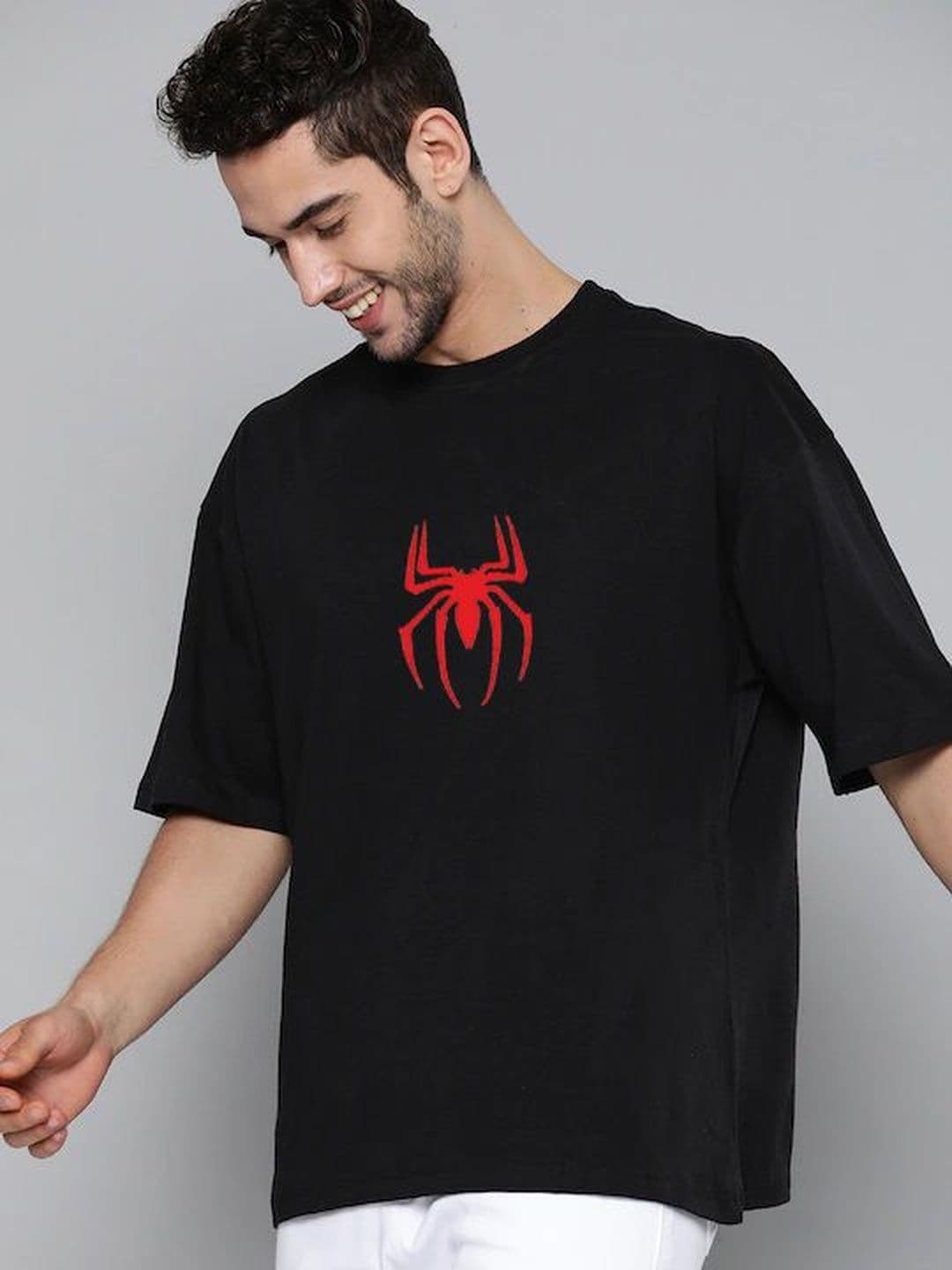 Organic Chics Spider-Man Printed Pure Cotton Oversized Anti Odour T-shirt - view 1