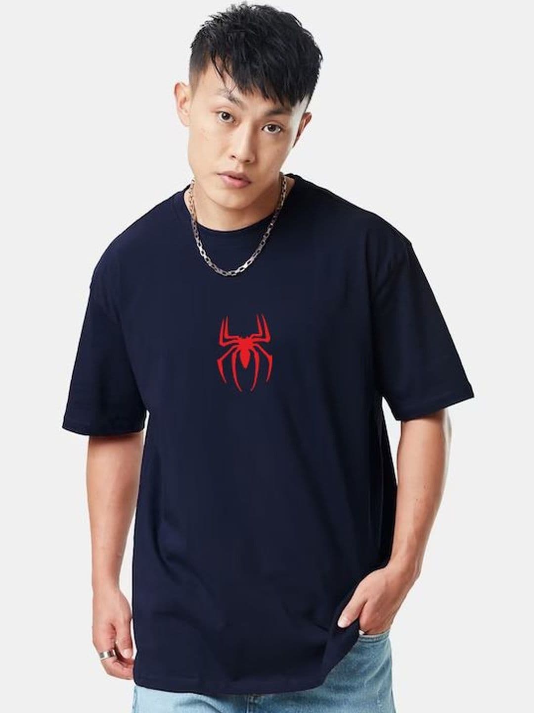 Organic Chics Spider-Man Printed Pure Cotton Oversized Anti Odour T-shirt - view 1