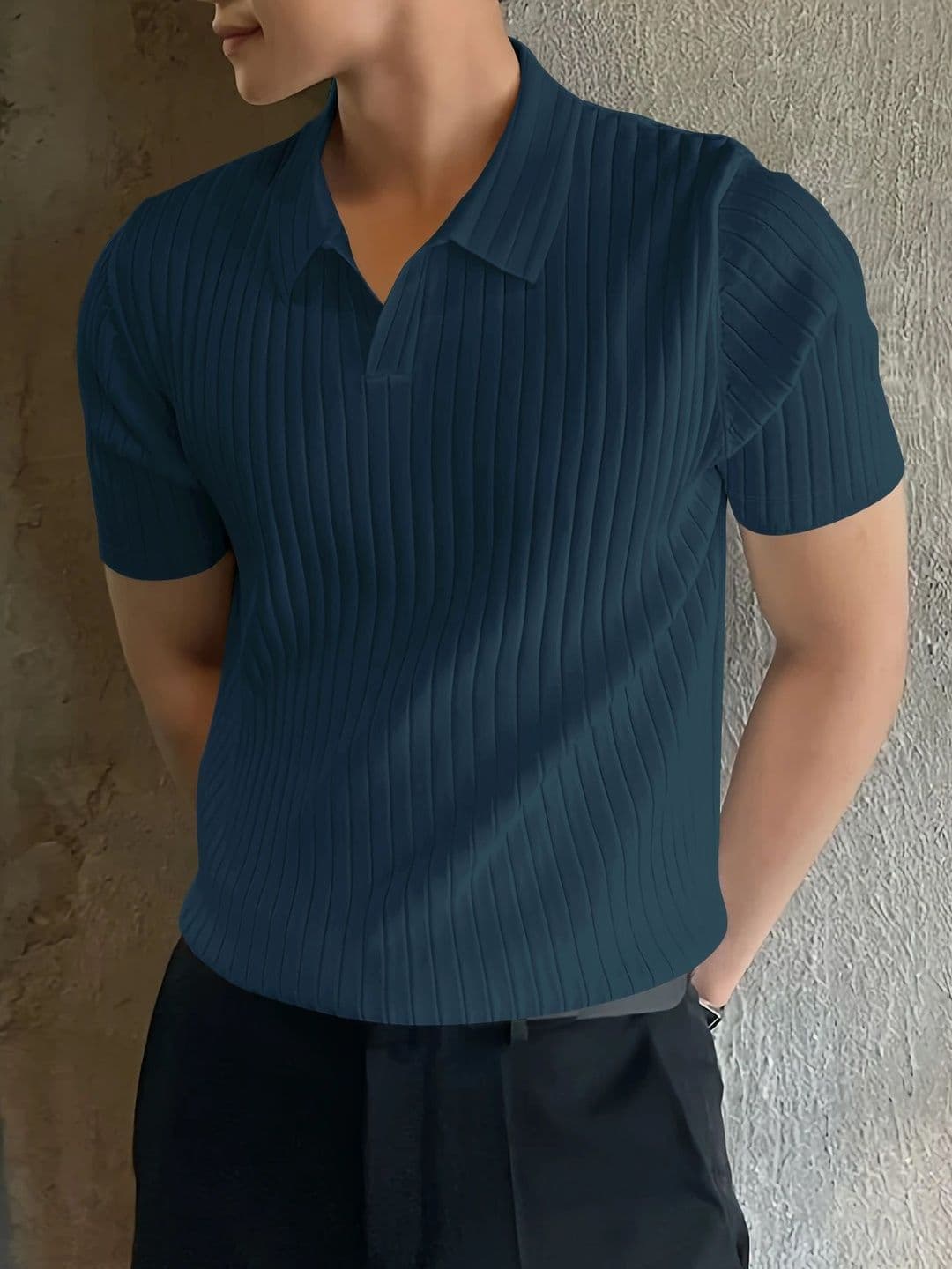 HOODLER Self Design Polo Collar Pure Cotton T-shirt - view 1