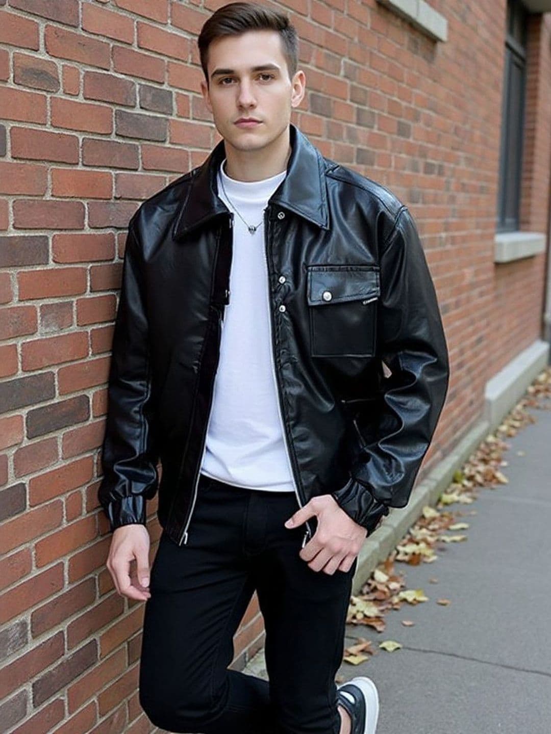 HERE&NOW Solid Leather Jacket - view 1