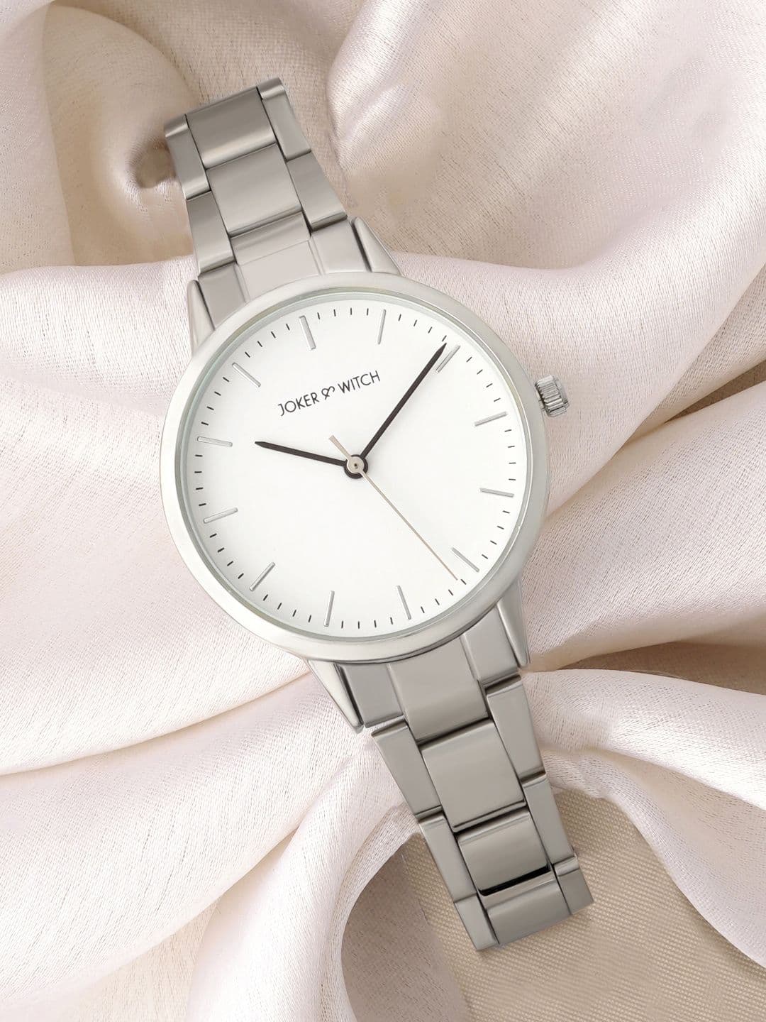 JOKER & WITCH Women White Dial & Silver Toned Stainless Steel Straps Analogue Watch - view 1