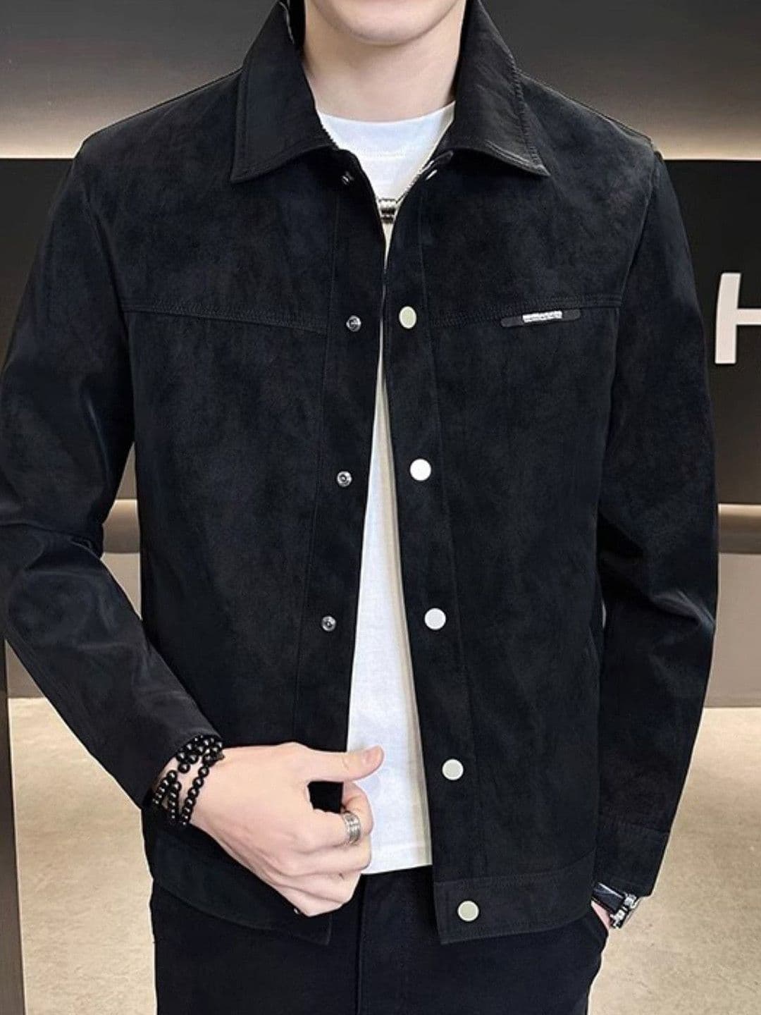 StyleCast Men Spread Collar Open Front Jacket - view 1