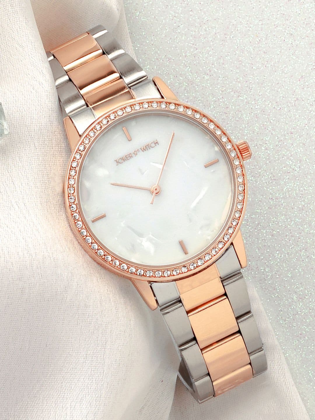 JOKER & WITCH Women White Dial & Stainless Steel Bracelet Style Analogue Watch AMWW582 - view 1