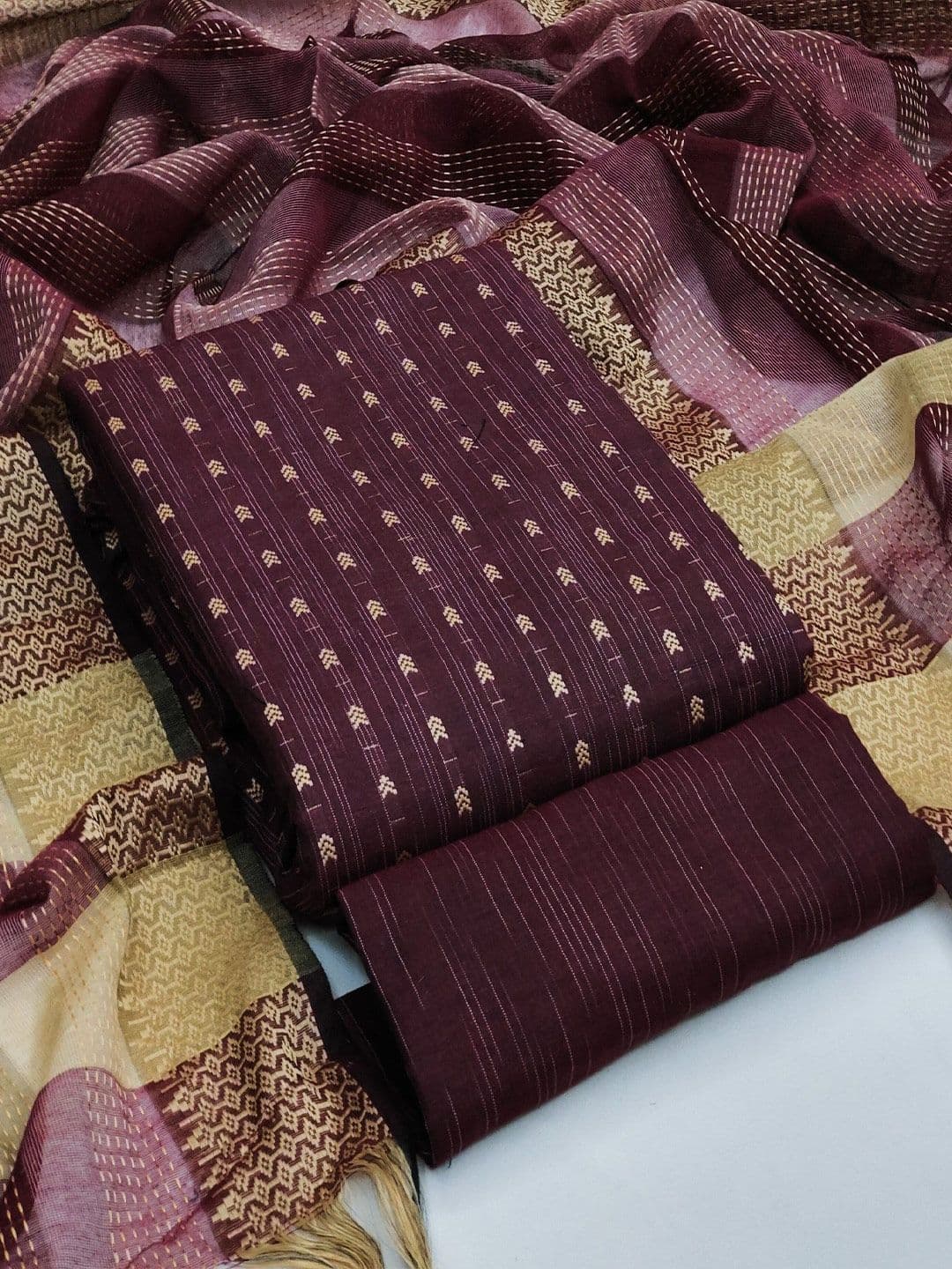 Rangtulika Ethnics Floral Embroidered Unstitched Dress Material - view 1
