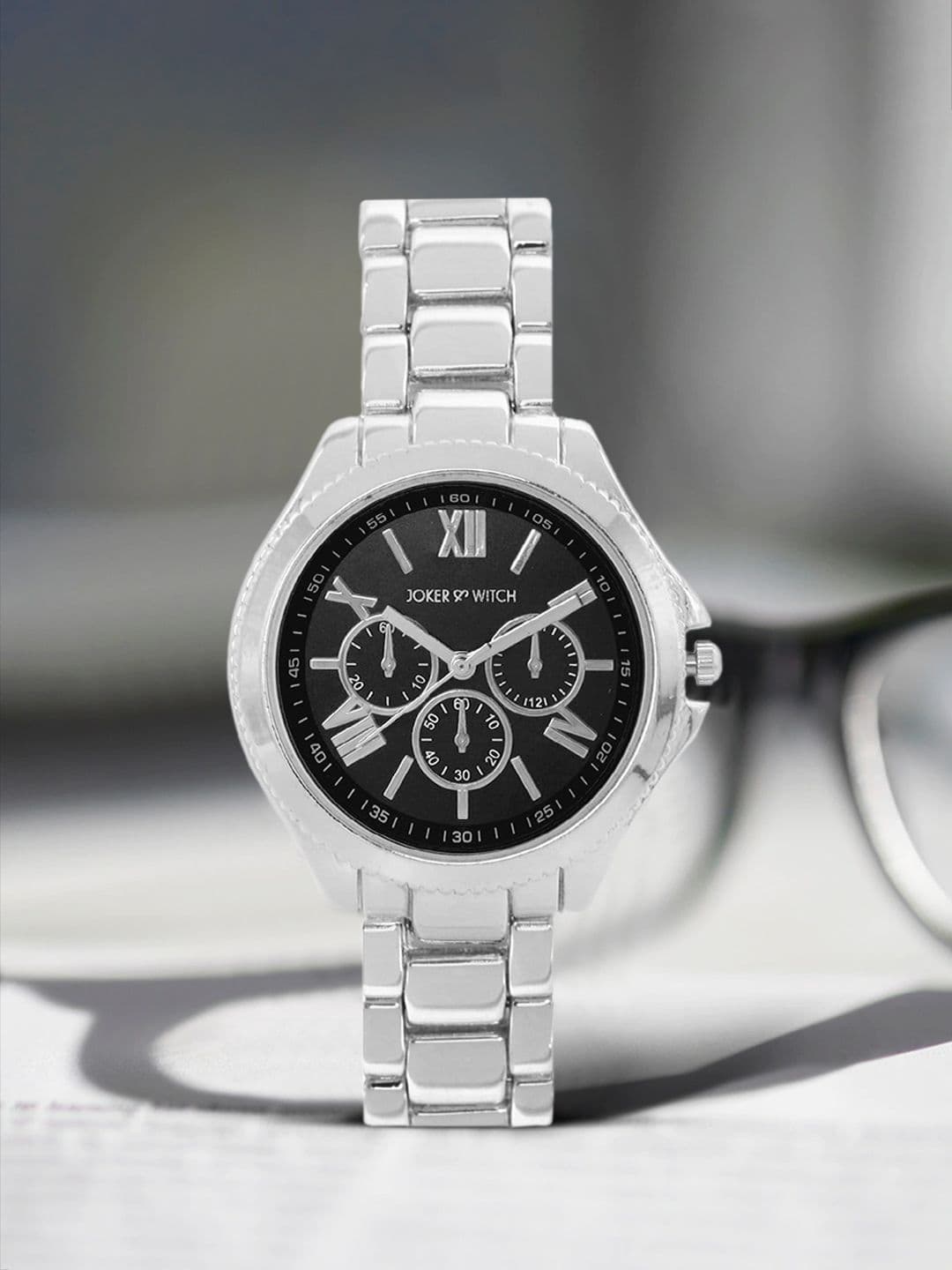 JOKER & WITCH Women Black & Silver-Toned Analogue Watch AMWW439 - view 1