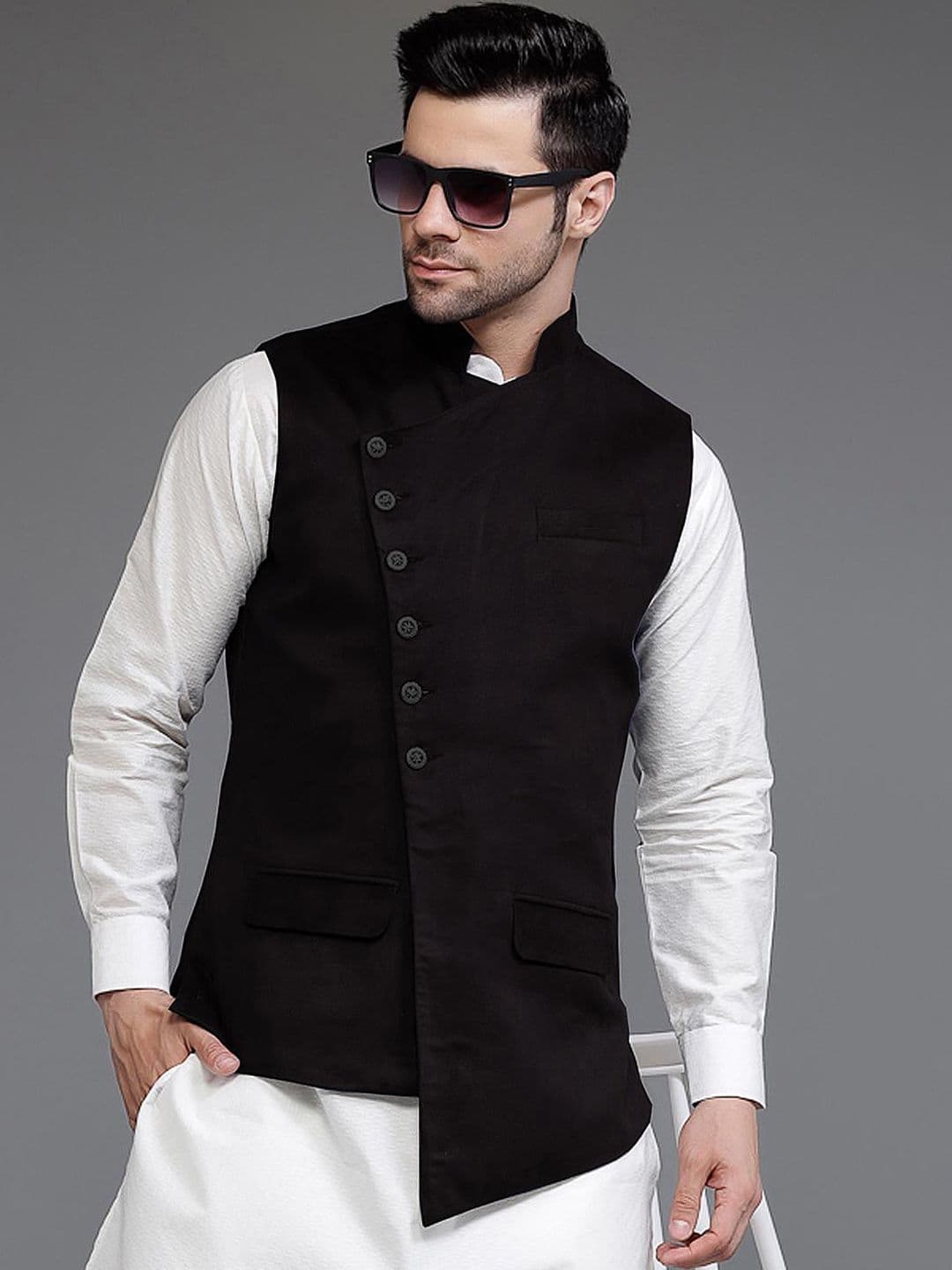 Utsav Fashion Mandarin Collar Nehru Jacket - view 1