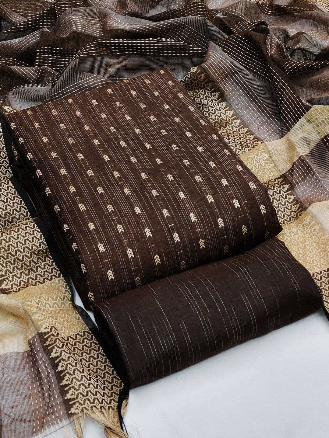 Rangtulika Ethnics Ethnic Motifs Embroidered Unstitched Dress Material - view 1