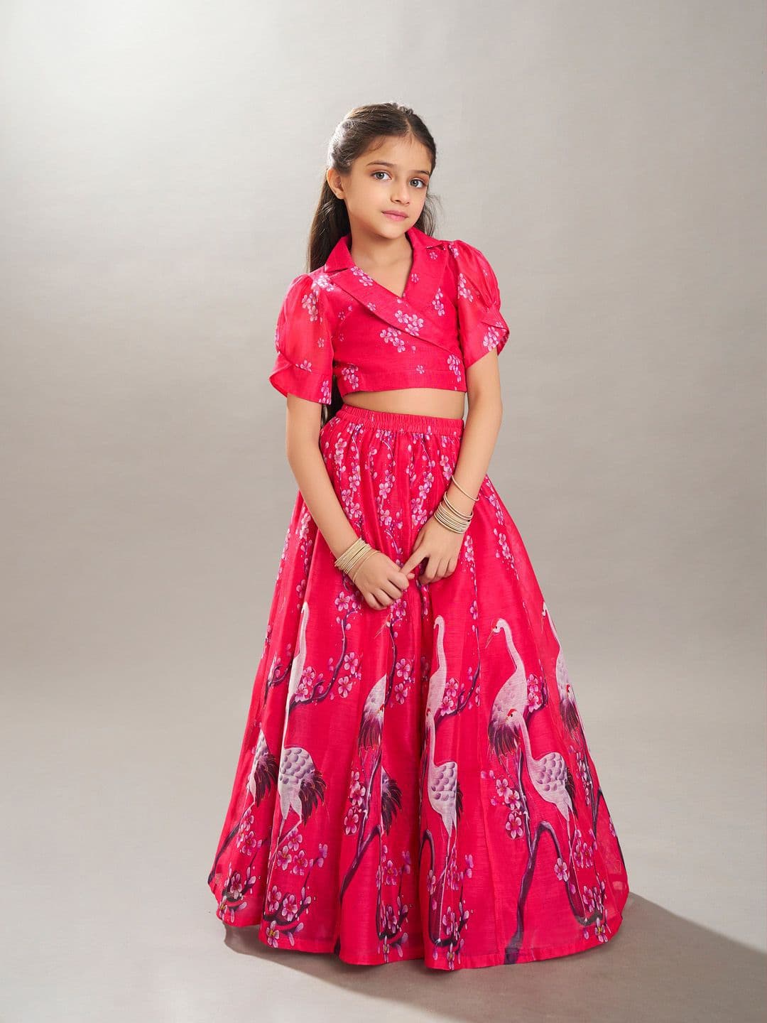 Bitiya by Bhama Girls Digital Printed Ready to Wear Lehenga & Choli - view 1