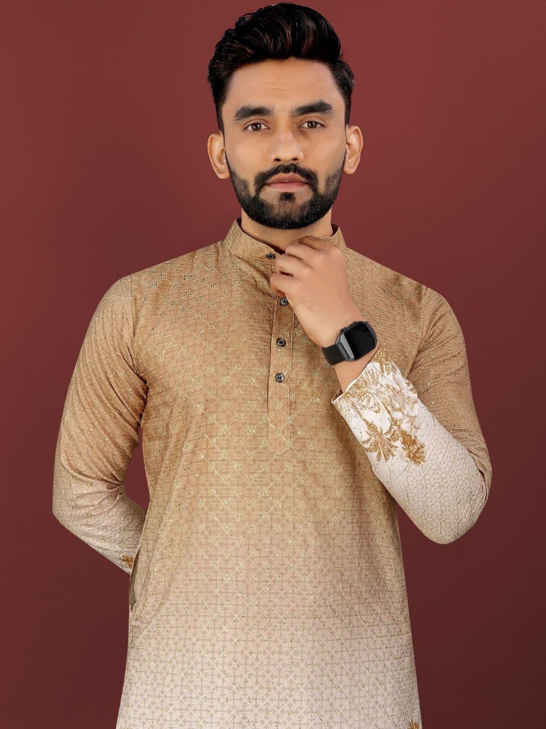 Moda Rapido Men Viscose Rayon Straight Kurtas - view 1