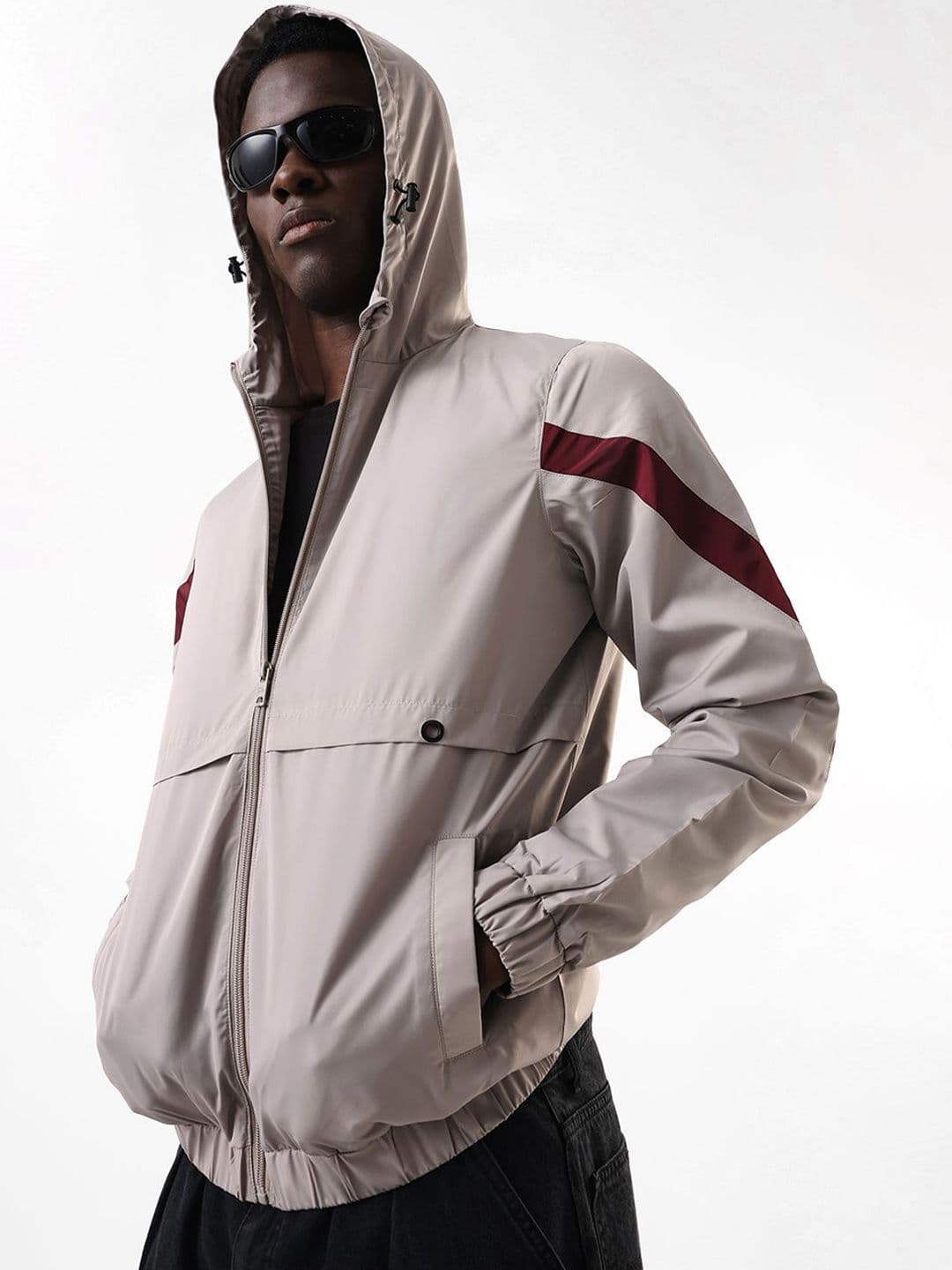 Dennis Lingo Men Solid Hooded Full Sleeves Lightweight Open-Front Jacket - view 1