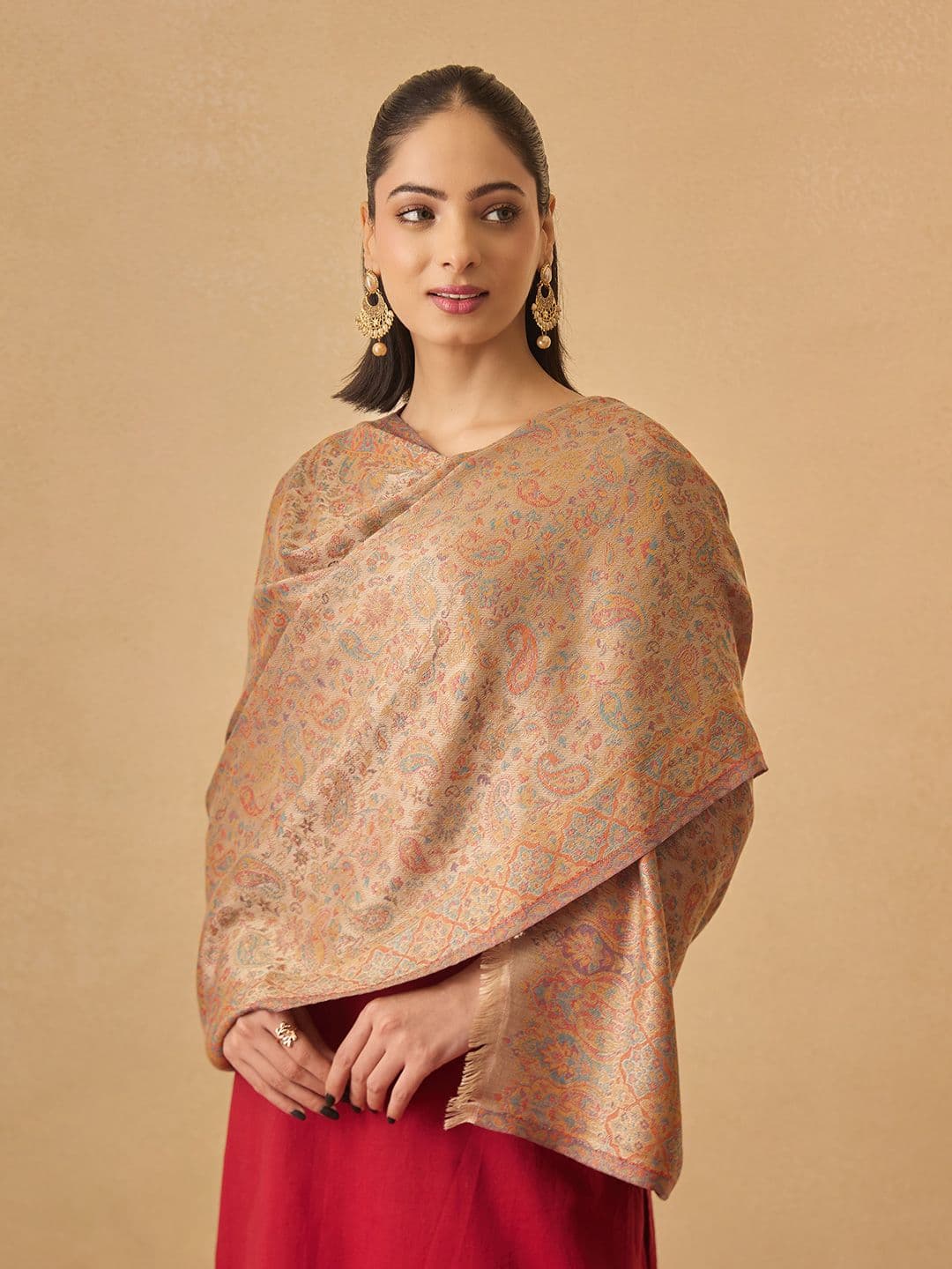 Pashmoda Floral Woven Design Shawl - view 1