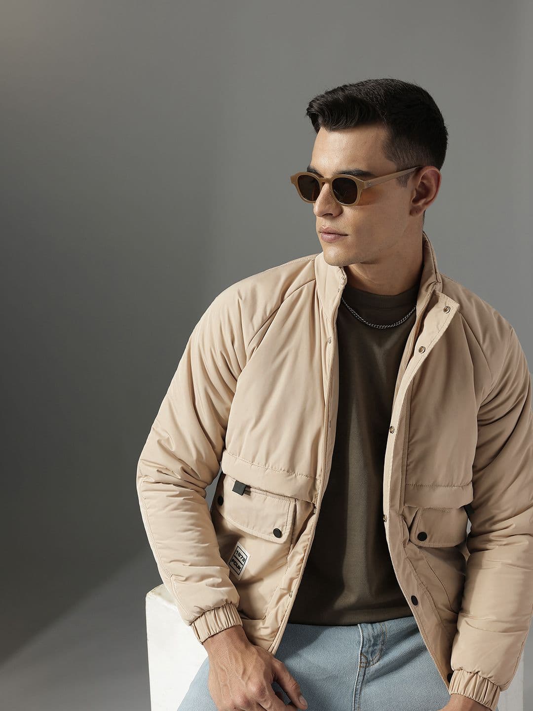 FCUK Mock Collar Padded Jacket - view 1