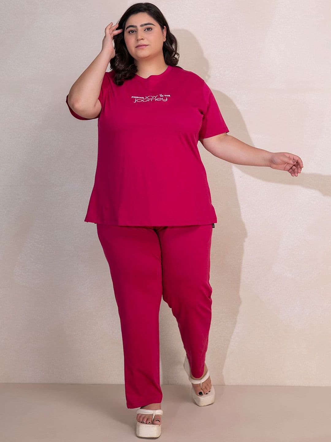 TITTLI Plus Size Women Round Neck Pure Cotton Night suit - view 1