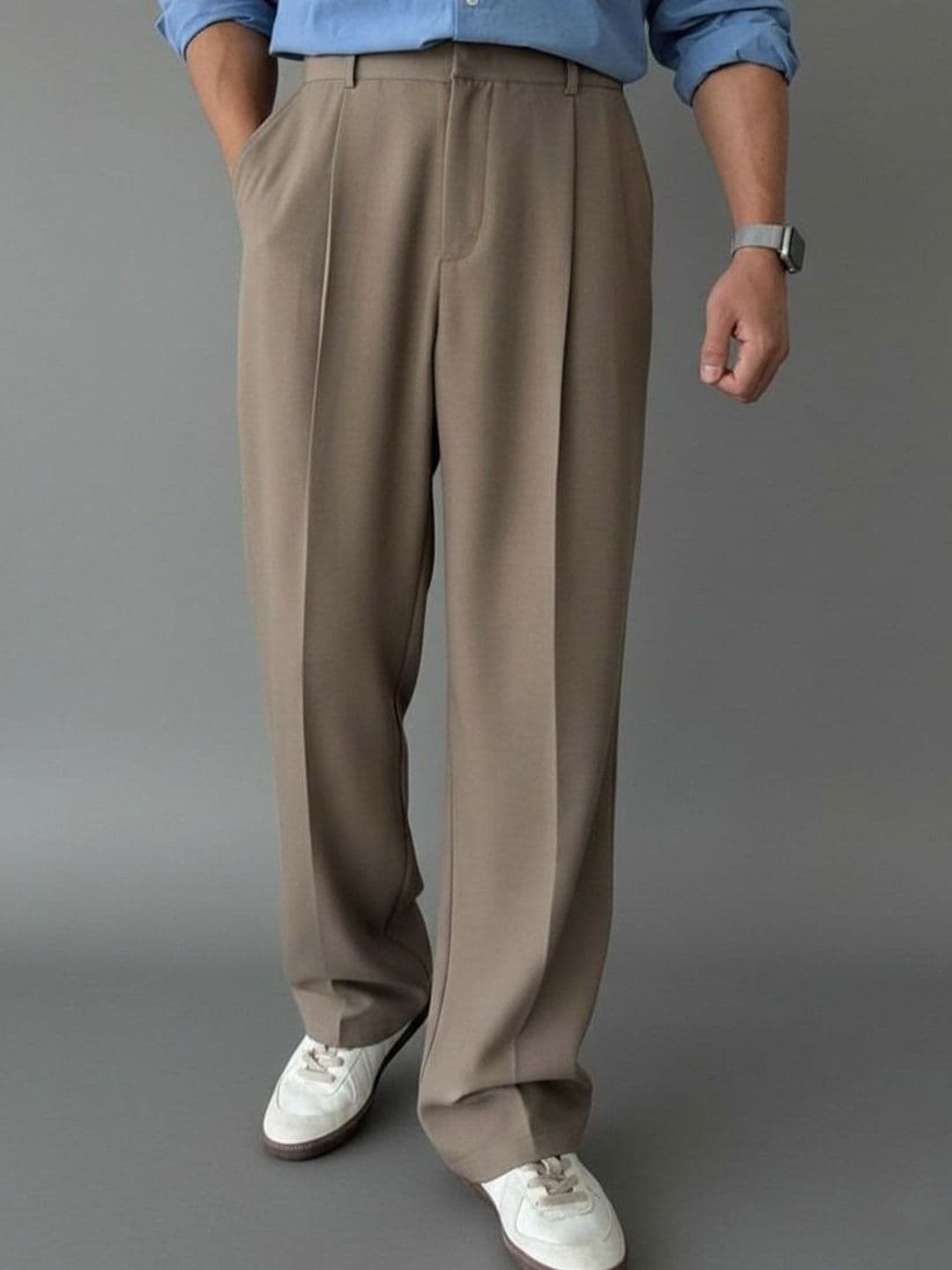 Next One Men Korean Straight Fit Easy Wash Pleated Trousers - view 1