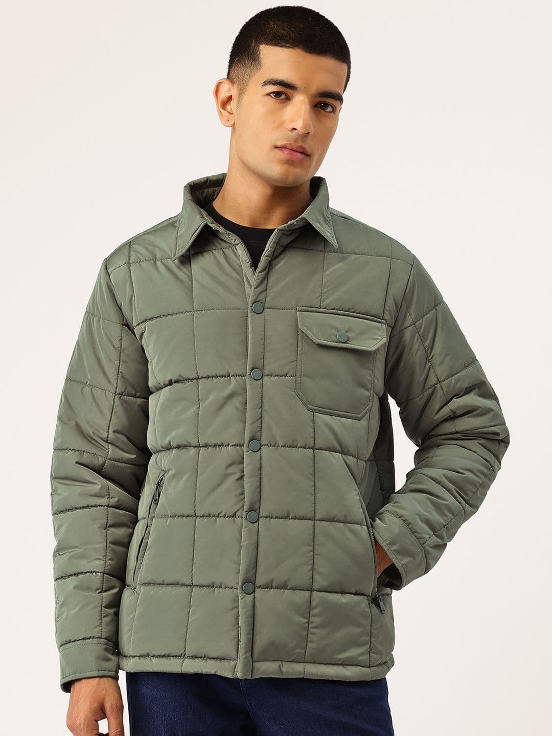 Okane Spread Collar Padded Jacket - view 1