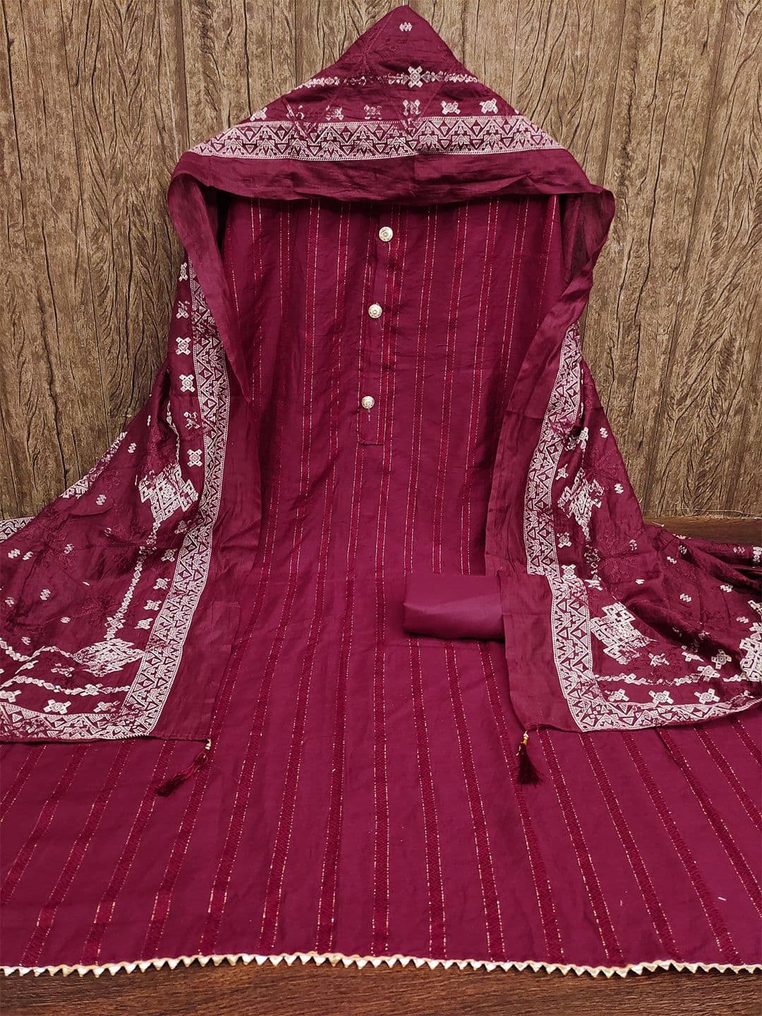 Rangtulika Ethnics Embroidered Organza Unstitched Dress Material - view 1