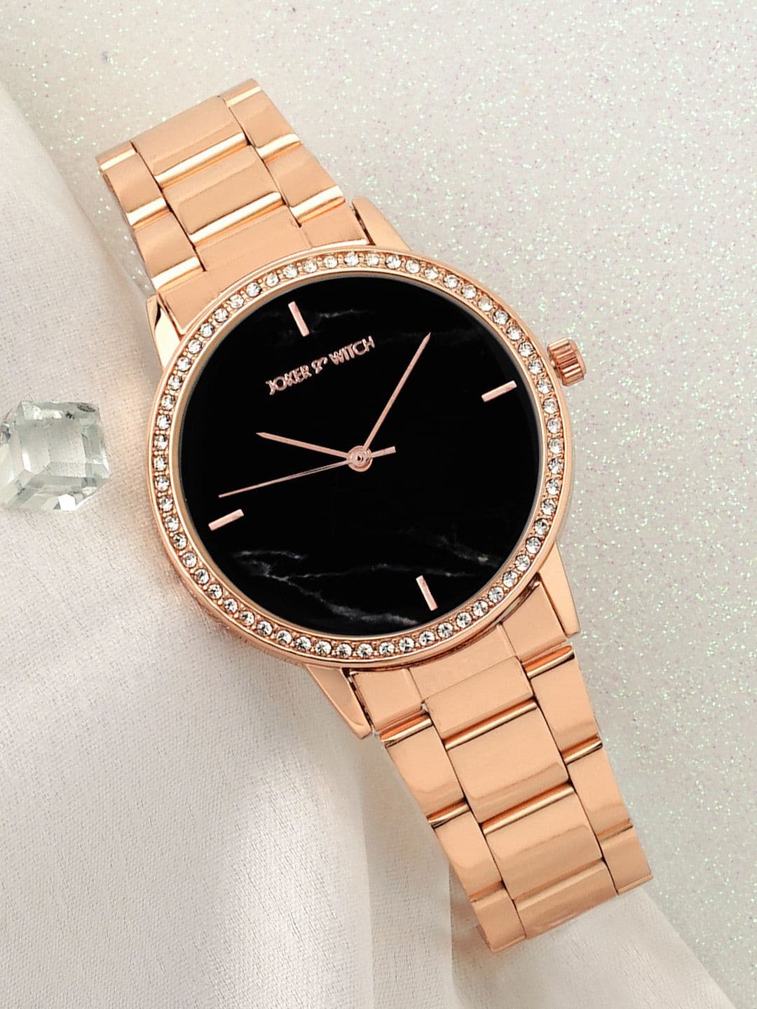 JOKER & WITCH Women Black Dial & Stainless Steel Bracelet Style Straps Analogue Watch AMWW580 - view 1