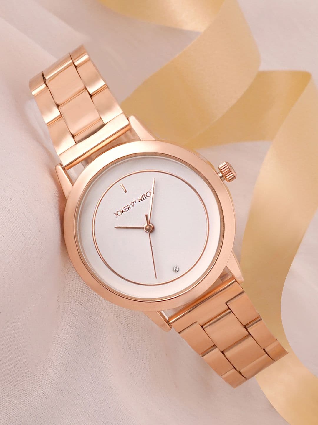 JOKER & WITCH Women White Dial & Stainless Steel Bracelet Style Straps Analogue Watch AMWW559 - view 1
