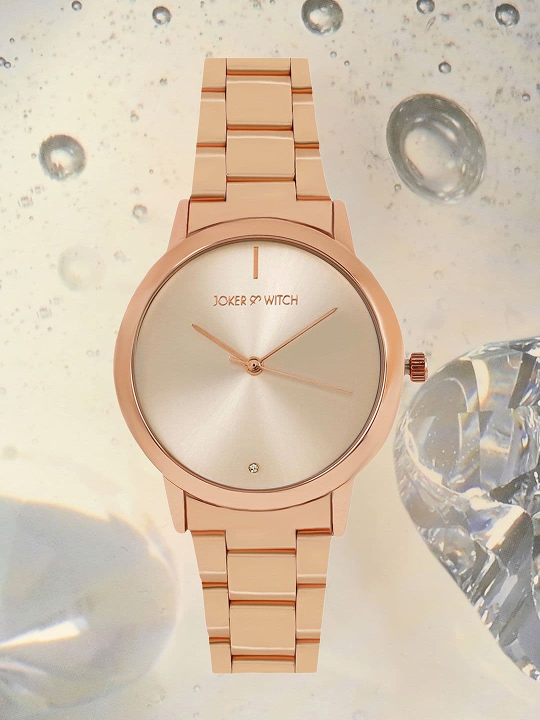 JOKER & WITCH Women Rose Gold-Toned Dial & Rose Gold Toned Stainless Steel Bracelet Style Straps Analogue Watch - view 1
