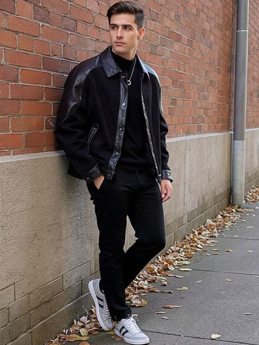 HERE&NOW Solid Leather Jacket - view 1