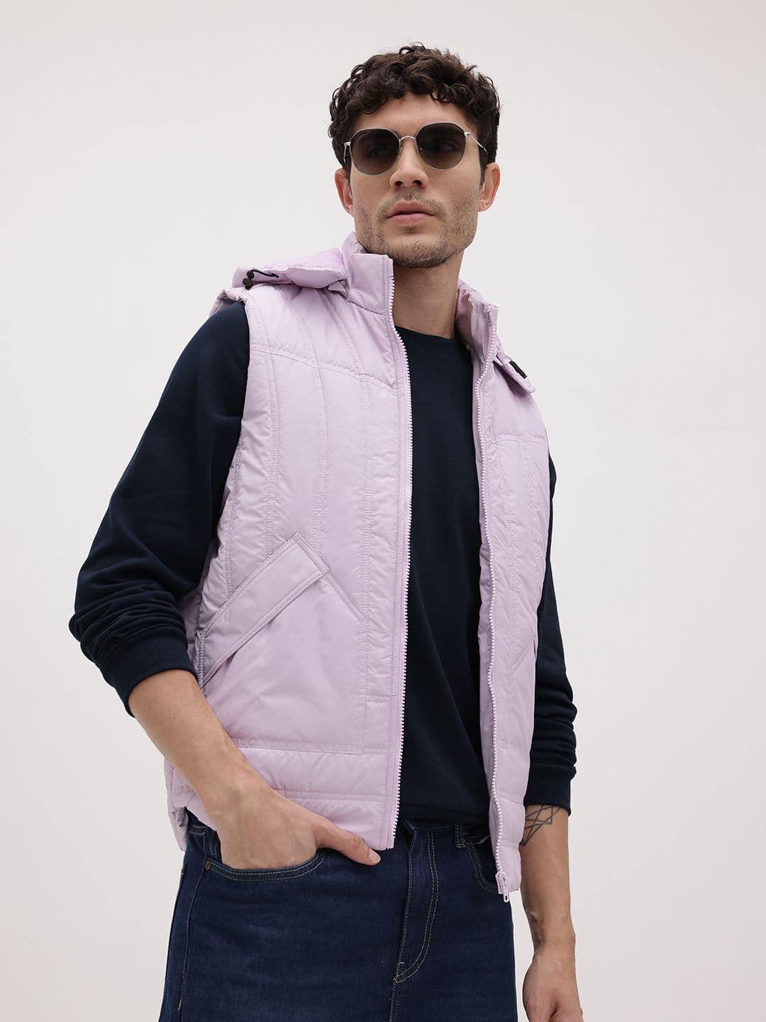 The Roadster Life Co. Hooded Padded Gilet - view 1