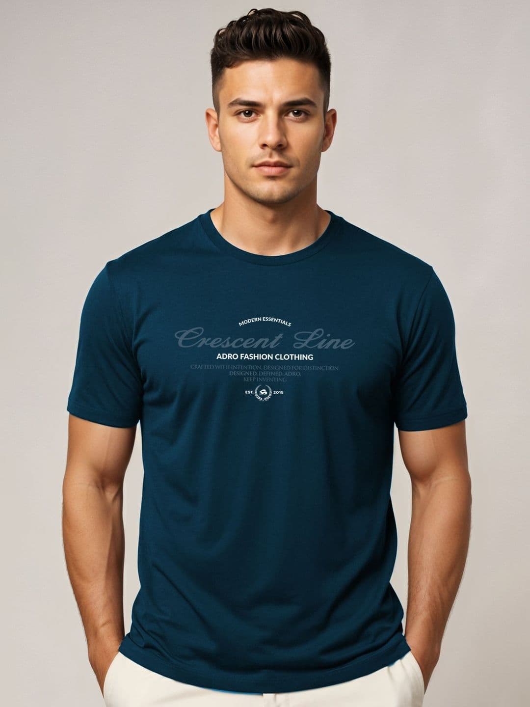 ADRO Typography Printed Short Sleeves Cotton Regular Fit T-shirt - view 1
